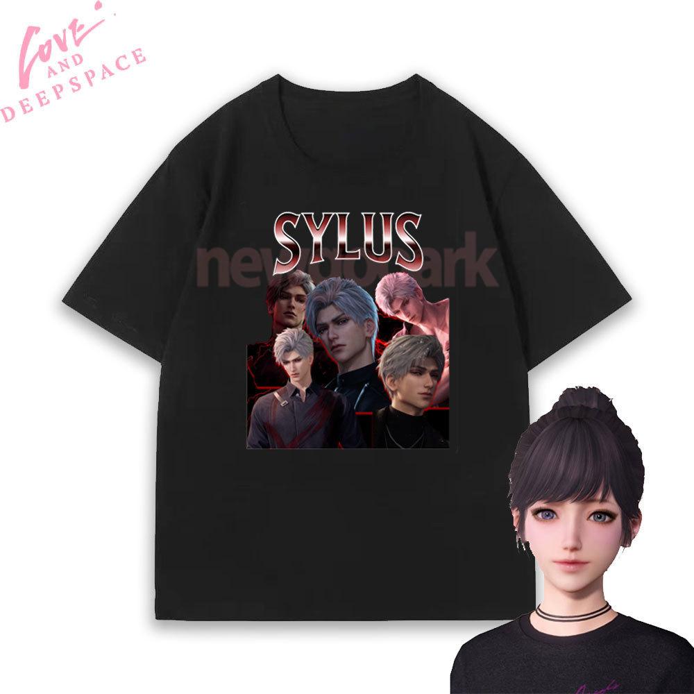 Sylus Love and Deepspace Graphic Classic TShirt Woman Cartoon Anime Otome Game Graphic T Shirts Casual Oneck Cotton Shirt