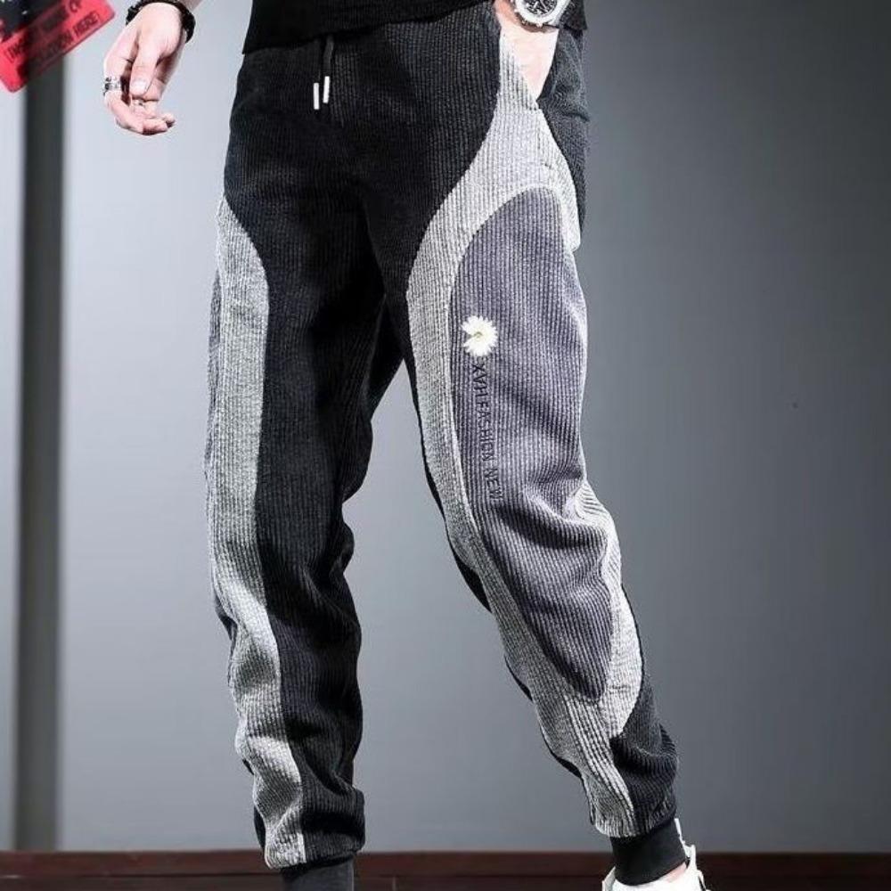 Popular Spring and Autumn Fashionable Corduroy Pants for Men Loose Legged Casual Pants Spliced Thickened Hiphop Harem Pants