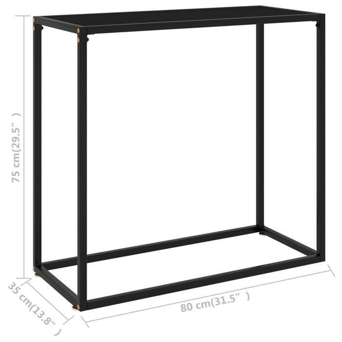 VidaXL Table console Noir 80x35x75 cm Verre trempé 322808