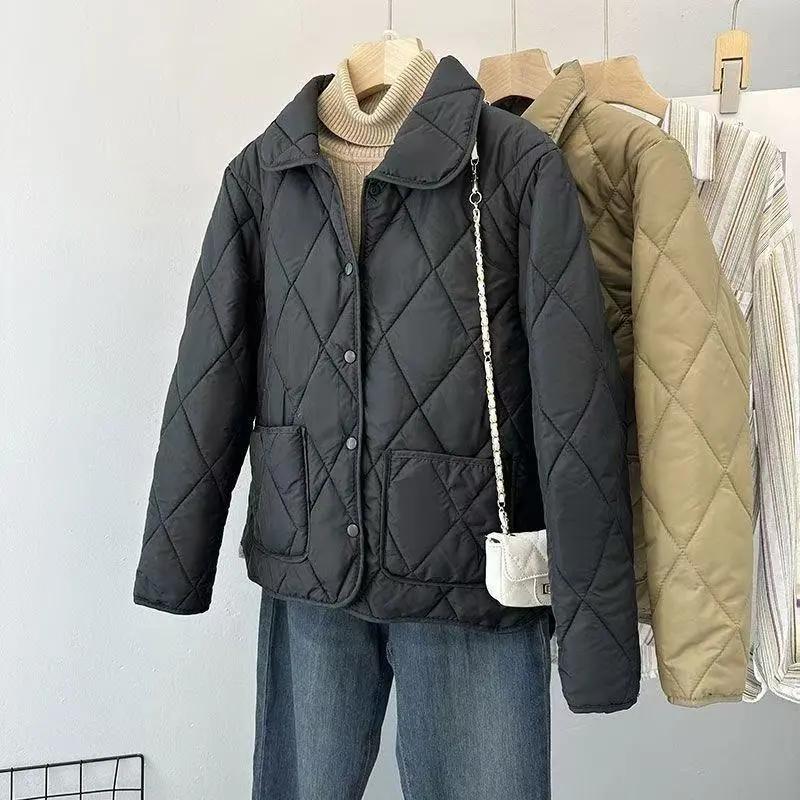 

Женская весенне-осенняя короткая повседневная куртка с большим карманом, простые дутые топы L чёрный