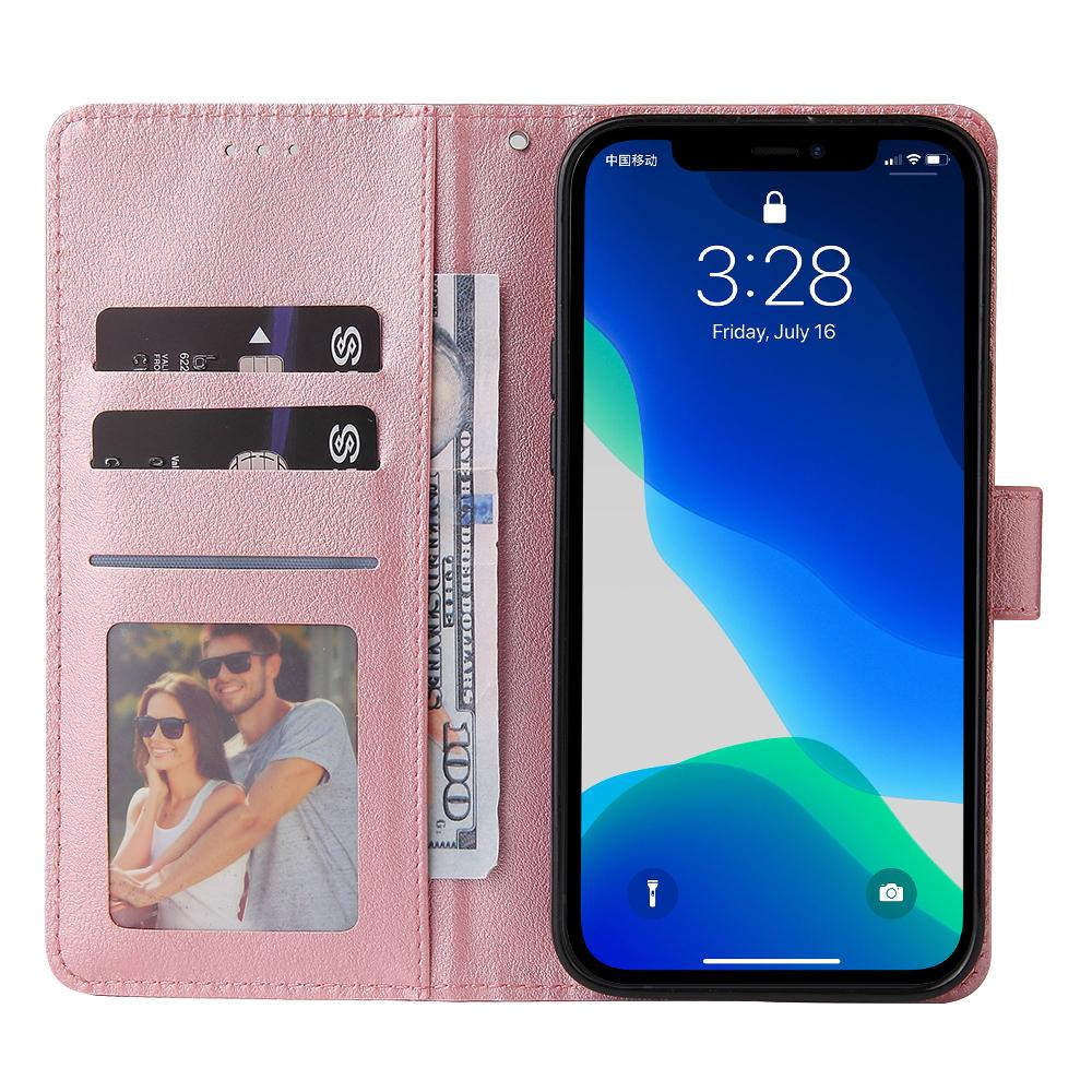 

For iPhone 11 Pro Max Case Magnetic PU Leather Stand Flip Phone Cover Rose Gold