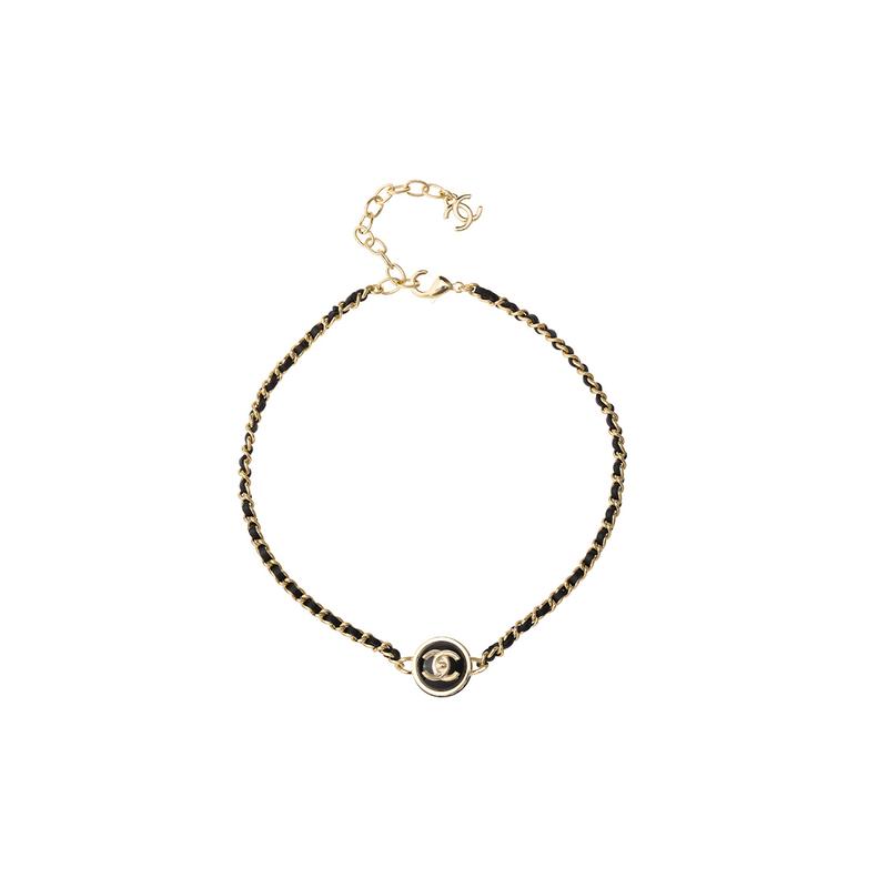 Chanel [Primavera ed Estate 23] 23P logo a doppia C bottone girocollo collana in metallo da donna oro/nero