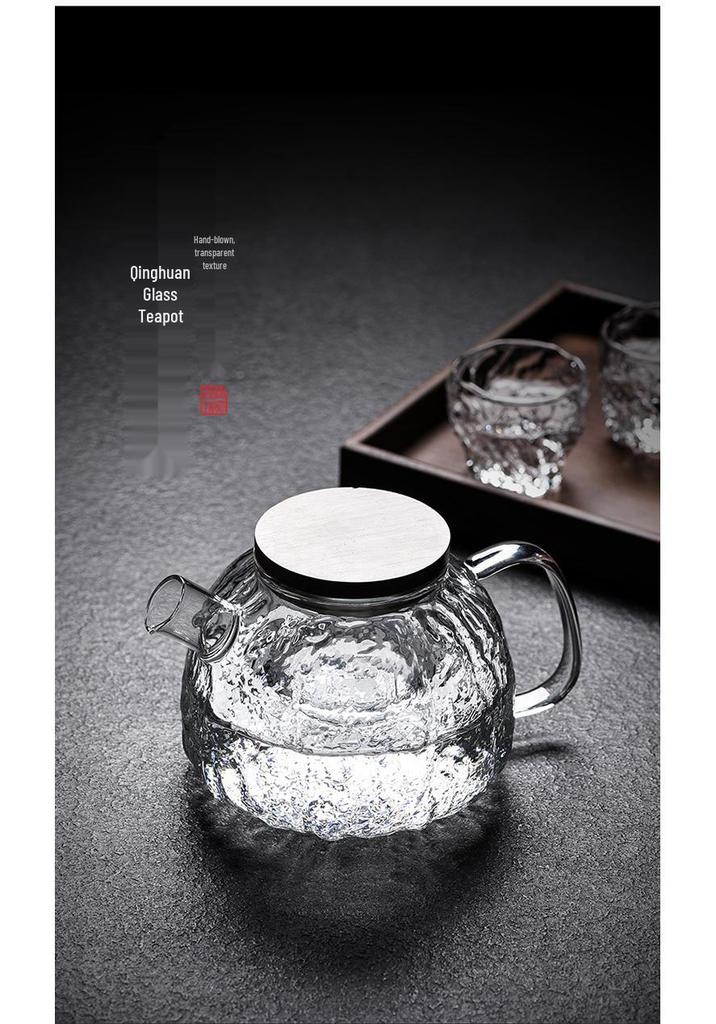 Qinghuan Large Capacity Japanese Glass Teapot with High Temperature Resistance and Thickened Tea Infuser Set