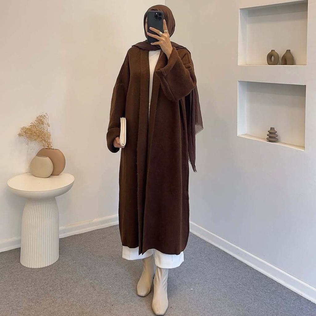 2025 Cross-border European and American Long Sweaters, Cardigans and Jackets, Lazy In Autumn and Winter, Thin and Loose Thickened Knitted Coats