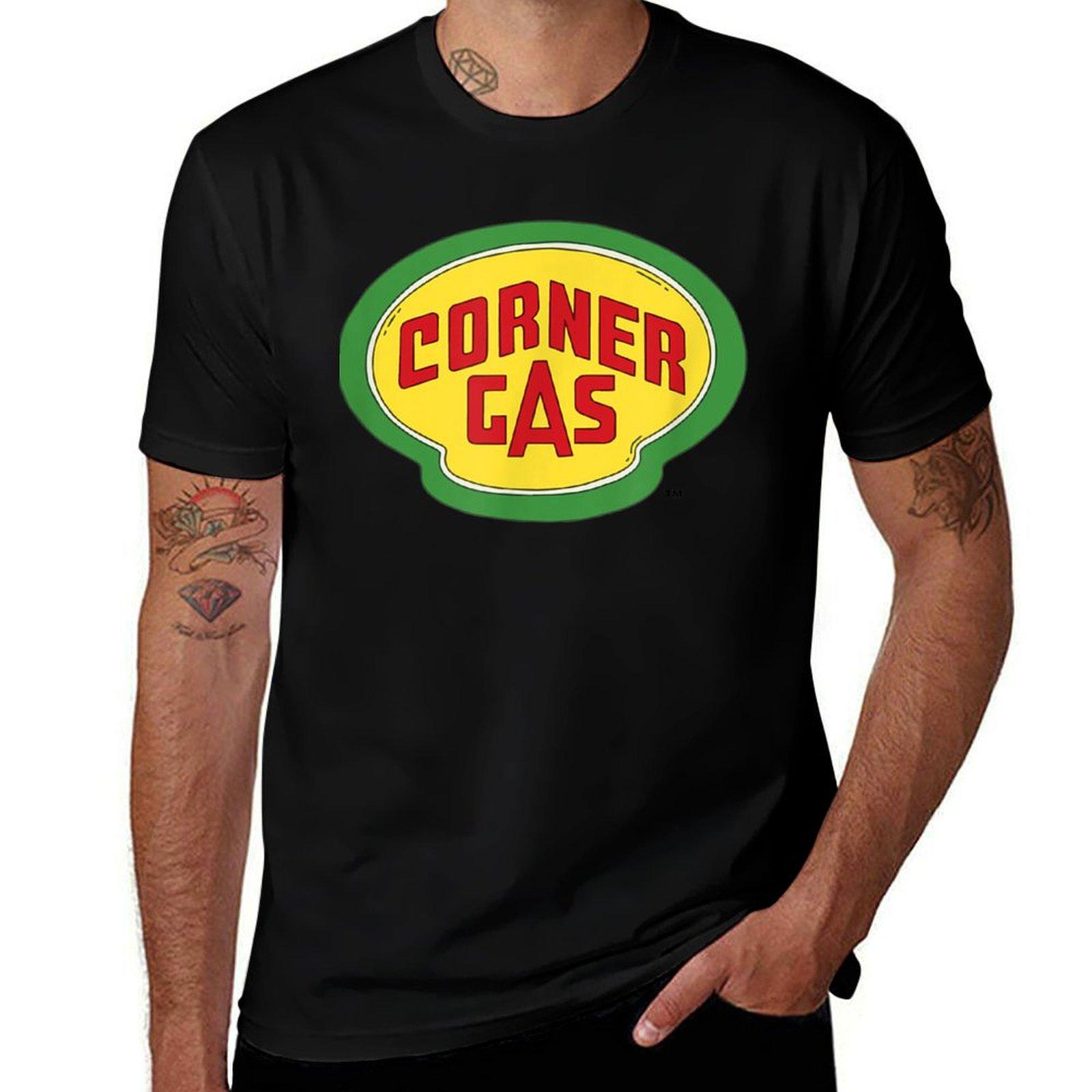 

Corner Gas wblack text T-Shirt sports fans summer tops oversized graphic tee fitted t shirts for men 4XL