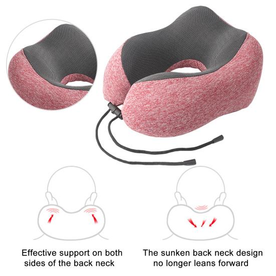 U-shaped Pillow Memory Foam Travel Neck Pillow Comfort Support Neck Cushion for Cars Trains Home Office