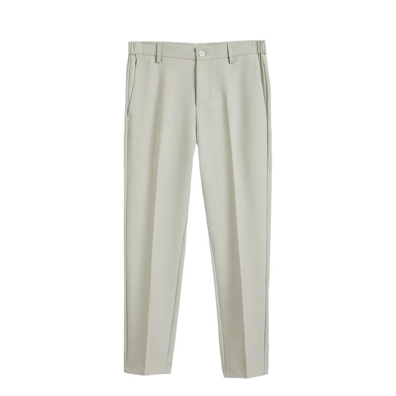 New Korean version of small trousers men's suit pants spring and autumn and summer drape men's pants slim straight casual long pants trend