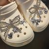 New Pearl Bow Flower Shoe Charms Detachable DIY Shoe Decorations Fashion Shoe Accessories