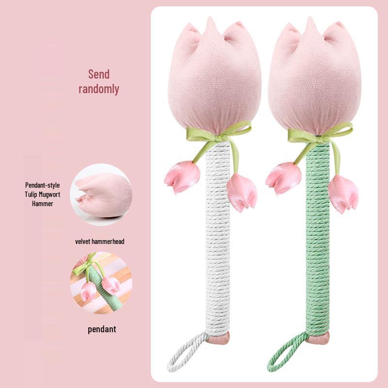Brocade Tulip Mugwort Health Hammer: Exquisite Meridian Massage Hammer, Perfect Gift for Girls.