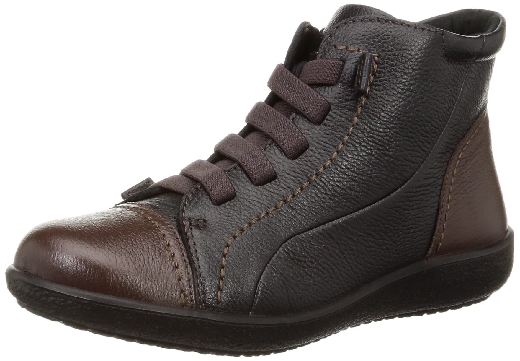 

Sneaker genuine with easy to 3E ASC cm [Achilles Sorbo] boots, leather, water-repellent leather, zipper, walk, women s, 5350, black/coffee, 22.0