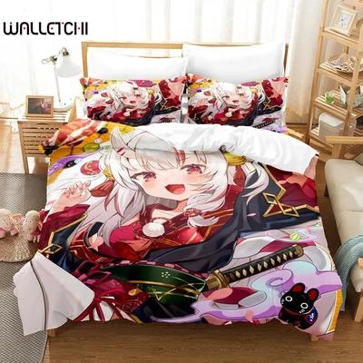 3D Print Anime Nakiri Ayame Bedding Set Duvet Cover Bed Set Quilt Cover Pillowcase Comforter King Queen Size Boys Adult