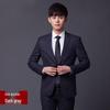 Men's Blue Plaid Slim Fit Blazer & Suit Set - Korean Style Two-Button Casual Tuxedo