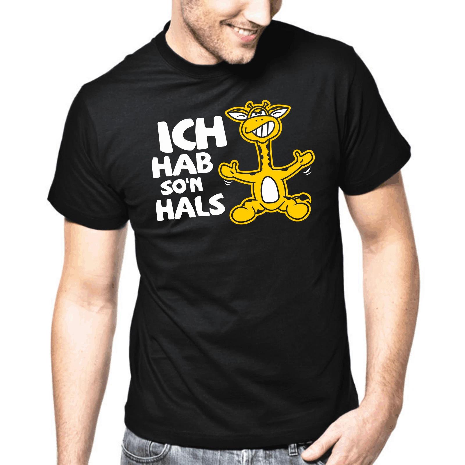 Men s and Women s T-shirts I Hab So N Neck Giraffe Comic Cartoon Patter Gift Funny Fun M