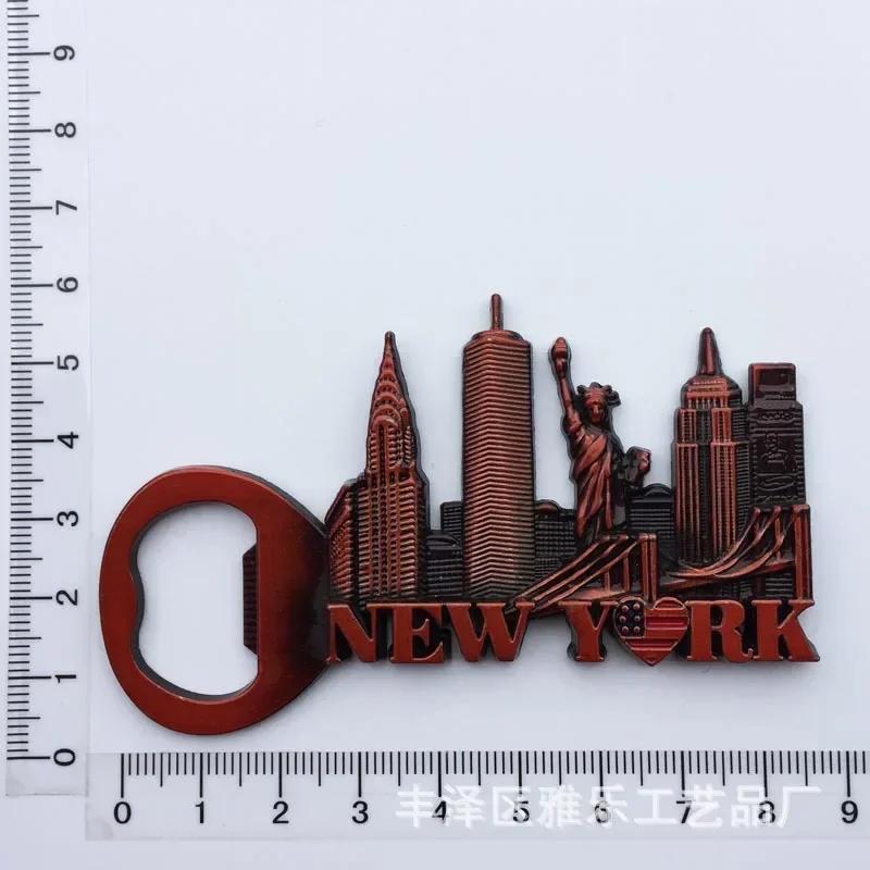 USA Fridge Magnets Bottle Opener New York Tourist Souvenirs Refrigerator Magnetic Stickers Collection Decoration Gifts