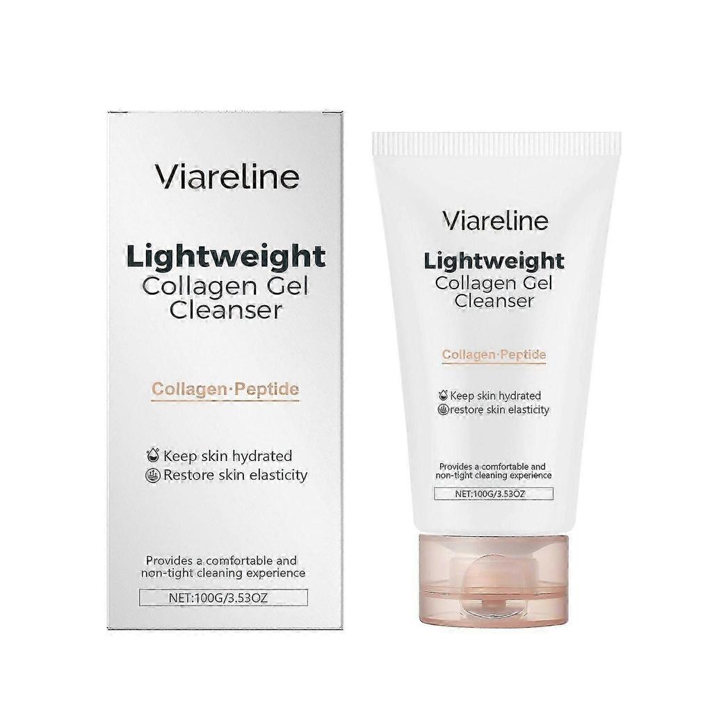 Collagen Gel Cleanser, Deep Pore Cleansing Lightweight Daily Gel Cleanser Face Wash for All Skin Types