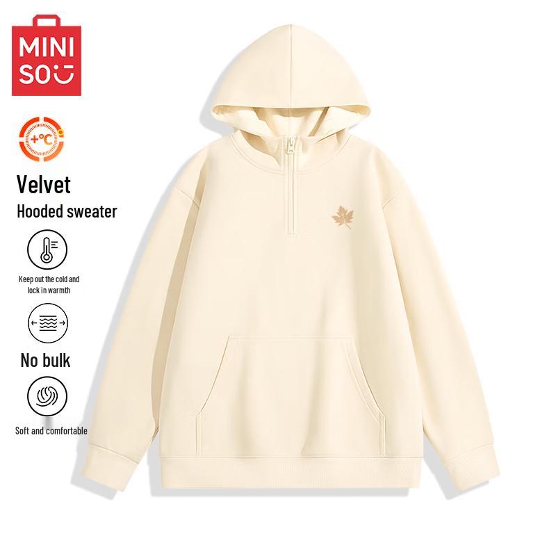 MINISO Men's Loose Fleece Pullover Hoodie