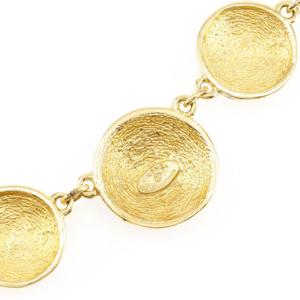 Chanel COCO Mark Necklace Matelasse Vintage Plated Gold 100g Women Used