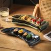 12-inch sushi lang glazuur sushi bord creatief sushi koud gerecht bord Japans oven keramisch servies