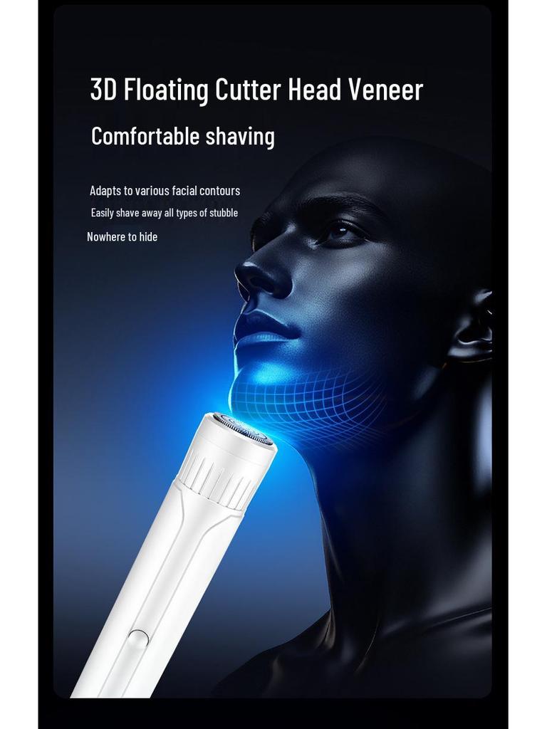 Men's Mini Portable Electric Shaver: Silent, Smart, Anti-Pinch Steel Razor for Travel