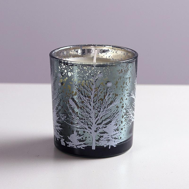 Świąteczny Kielich na Świecę Łoś Posrebrzany Świecznik Świecznik Szklany Pusty Kielich Transgraniczny Świecznik