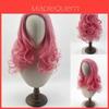 Pink Wig Long Curly Cosplay Headwear With Hightemperature Silk For Halloween Costume Parties