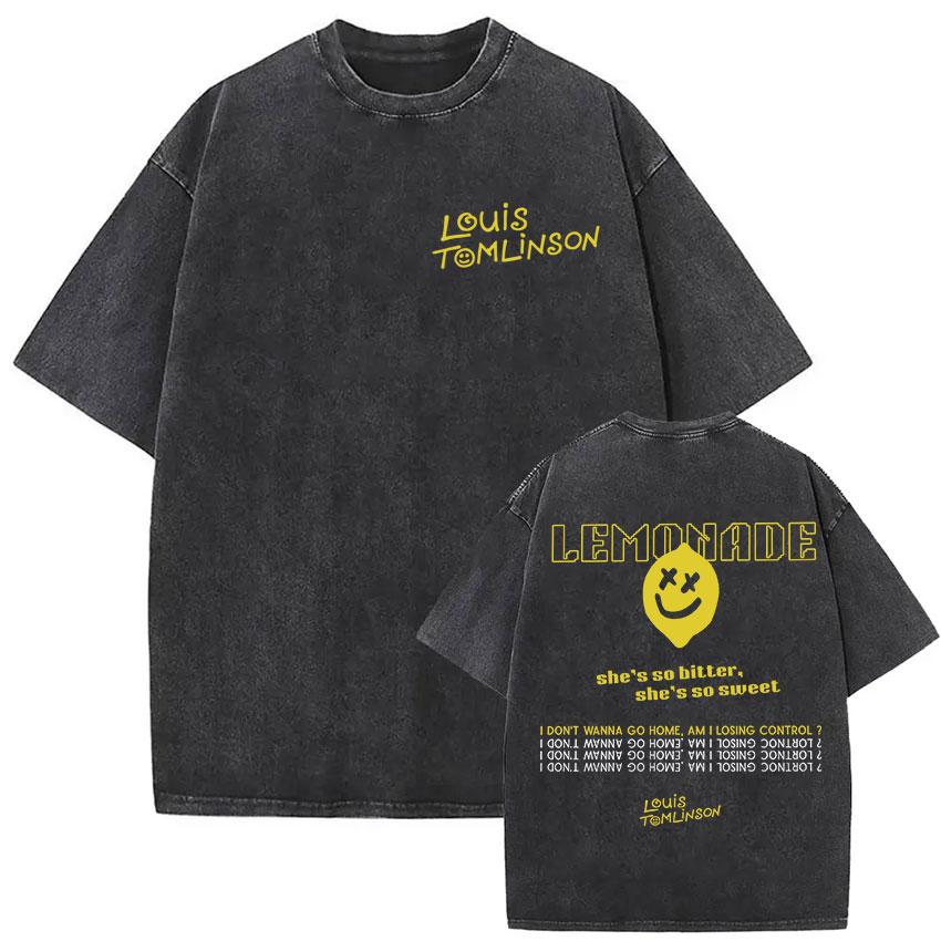

Retro Washed Louis Tomlinson How Did I Get Here Tour Print T Shirts Men Women Casual Fashion Oversized T-shirt 3XL