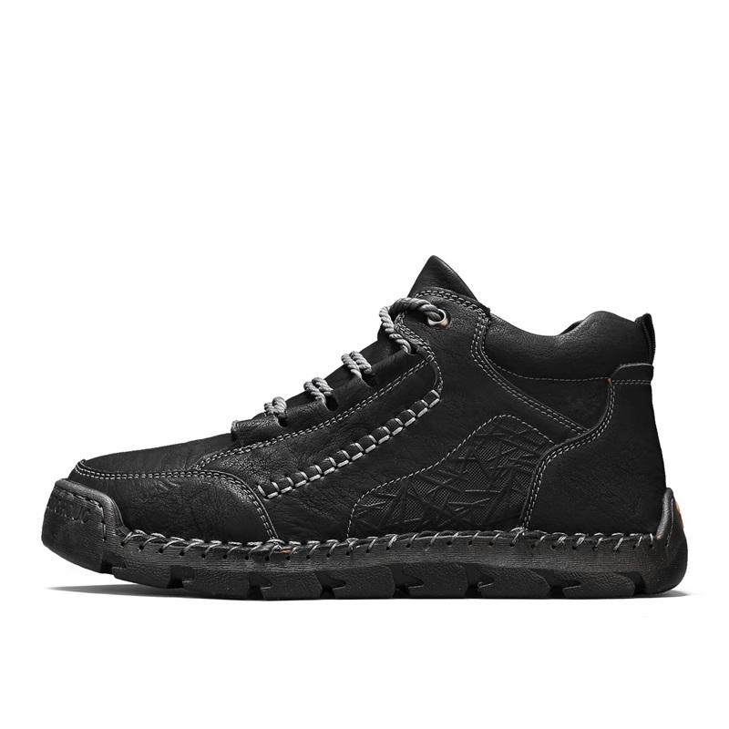 Herren Freizeitschuhe High-Top Outdoor Retro Und Bequem Weichsohlige Flache Stiefel Hochwertig Einfarbig Trendige Wanderschuhe
