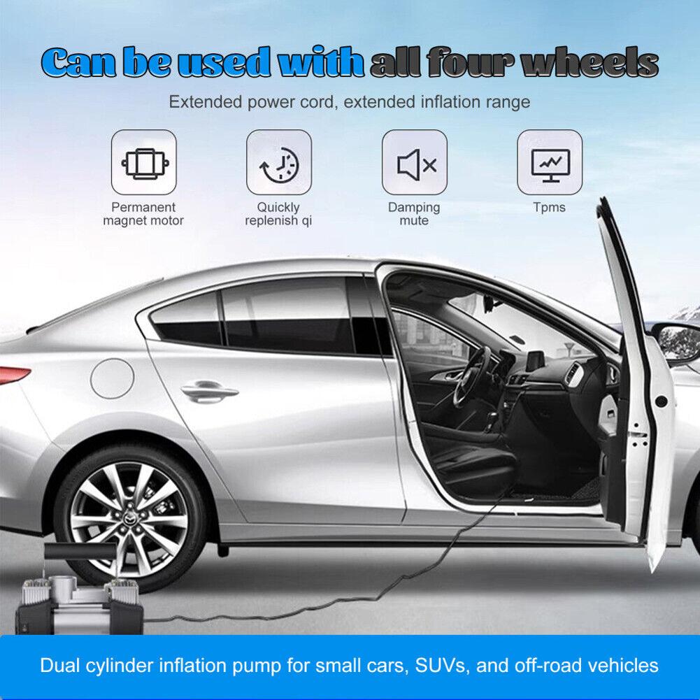150PSI Car Inflation Pump 80-Chamber Automatic Refill High-Pressure Tire Inflator For Car And Van Portable Dual Purpose Air Pump