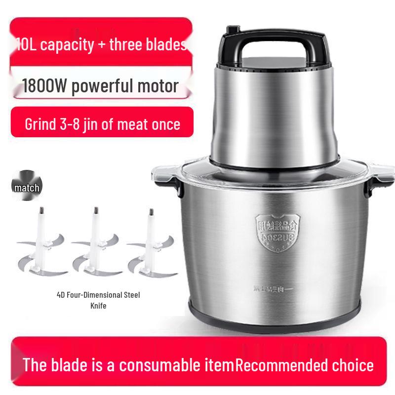 High-Capacity Stainless Steel Juicer Blender and Commercial Meat Grinder Mixer