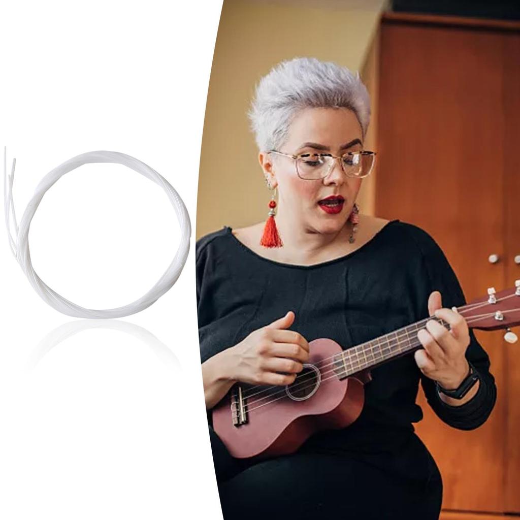 Gupcaqosjw Ukulele Ukulele Nylon Soprano Ukulele Standard Ukulele Set of 4 White Nylon Strings Replacement Parts Accessories for Inch Ukulele Nylon