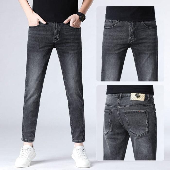 

Men s Spring and Summer Slim Feet Elastic and Versatile Casual 9-point Pants 28