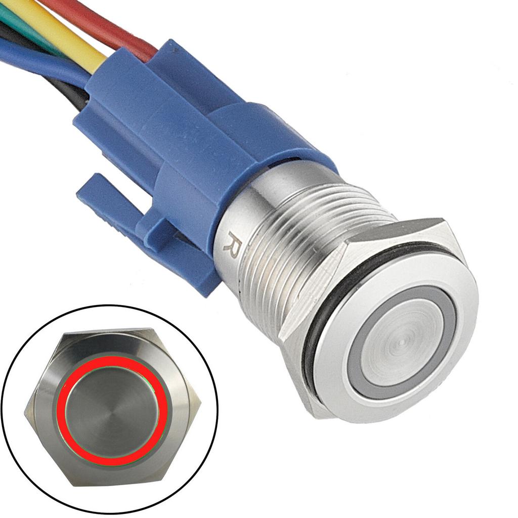 Mini 12mm Waterproof Momentary ON//OFF Push Button Round Switch For Car//Boat SS