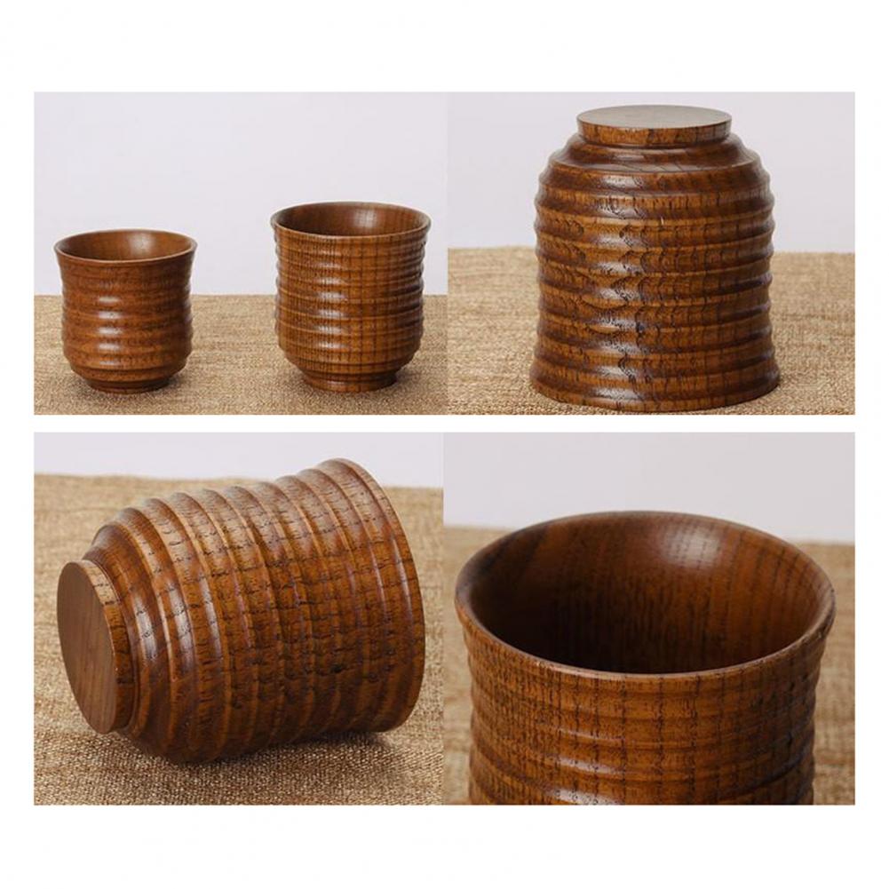 Natural Solid Wood Tea Cup Handcrafted Wooden Tea Cups for Tea Lovers Vintage Drinking Cup for Coffee Wine Natural Wood