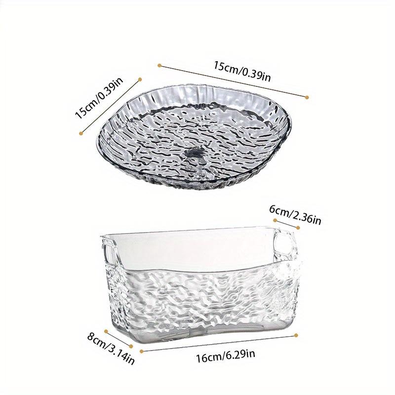 8Pc Luxurious Creative Iceberg Pattern Fruit Tray Hotel Style Bone Spitting Dish Dining Table Popular Small Transparent Tray Set