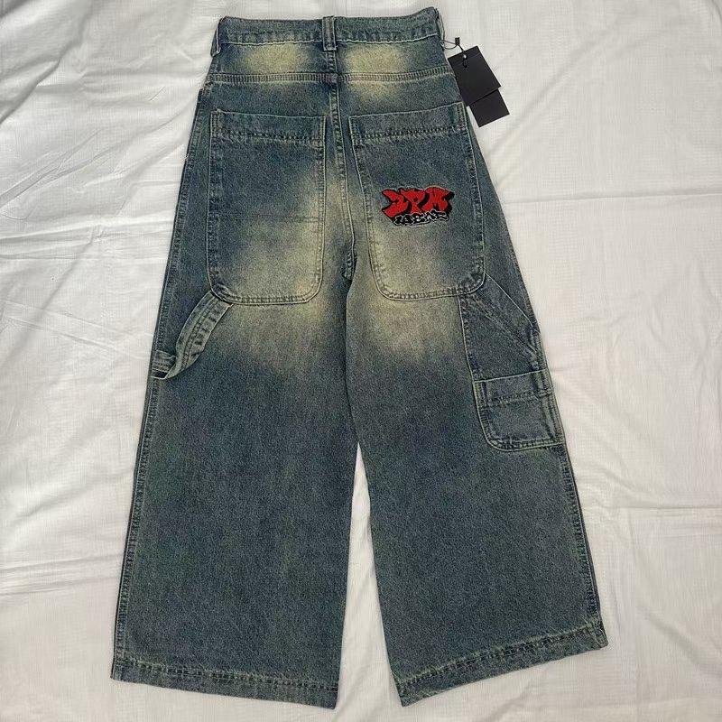 RogueWave Y2K Nové Streetwear Džíny Vintage Prané Volné Džíny Harajuku Punk Rovné Ležérní Gotické Široké Kalhoty