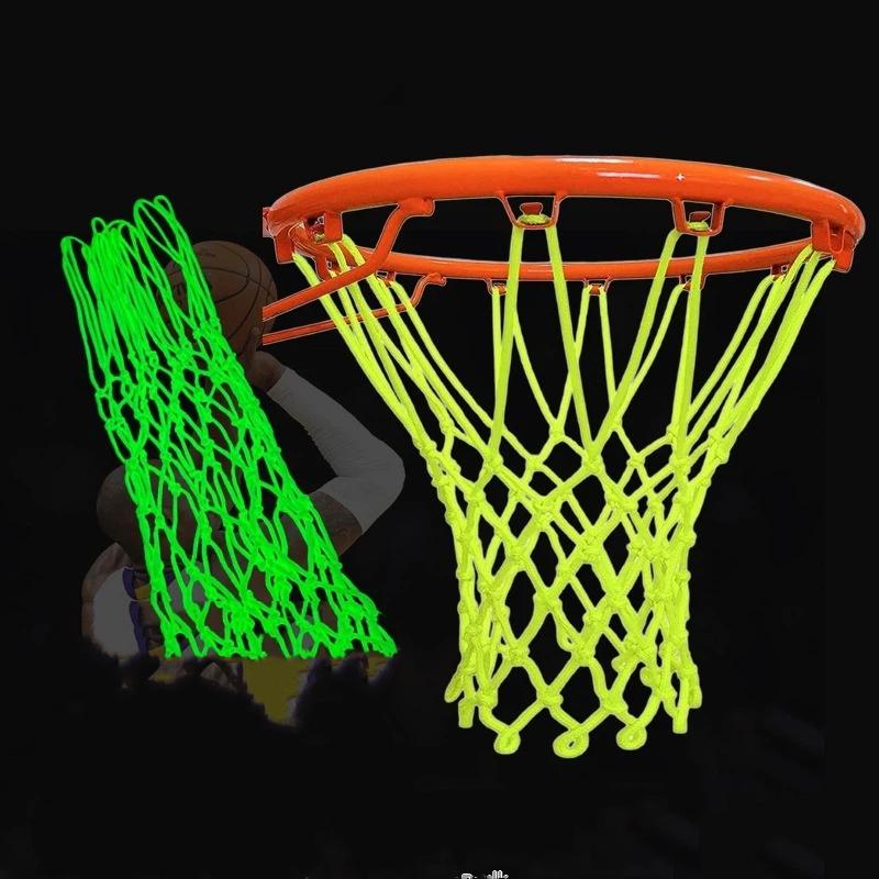 50Cm Standard Luminous Basketball Net Green Fluorescent Basketball Net Self Luminous Children'S Basketball Frame Net 1Pc