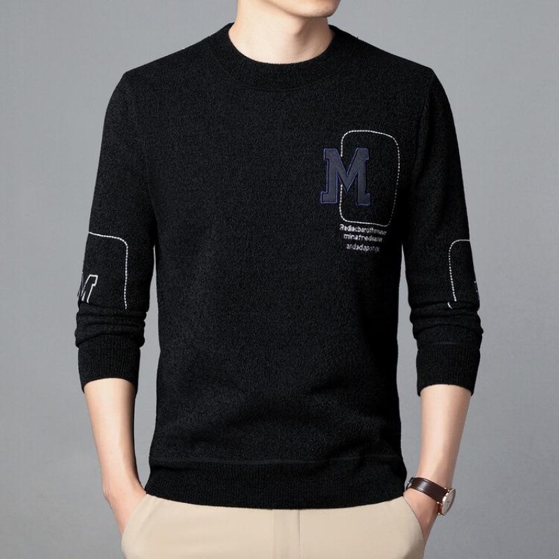 Winter Plus Samt Verdickt Samt herren Pullover Rundhals Pullover Gewebt herren Unterhemd Hemd Wolle Wolle