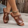 Flat-bottomed Hollowed-out One-line Slippers Summer Casual Fish-mouth Beach Sandals