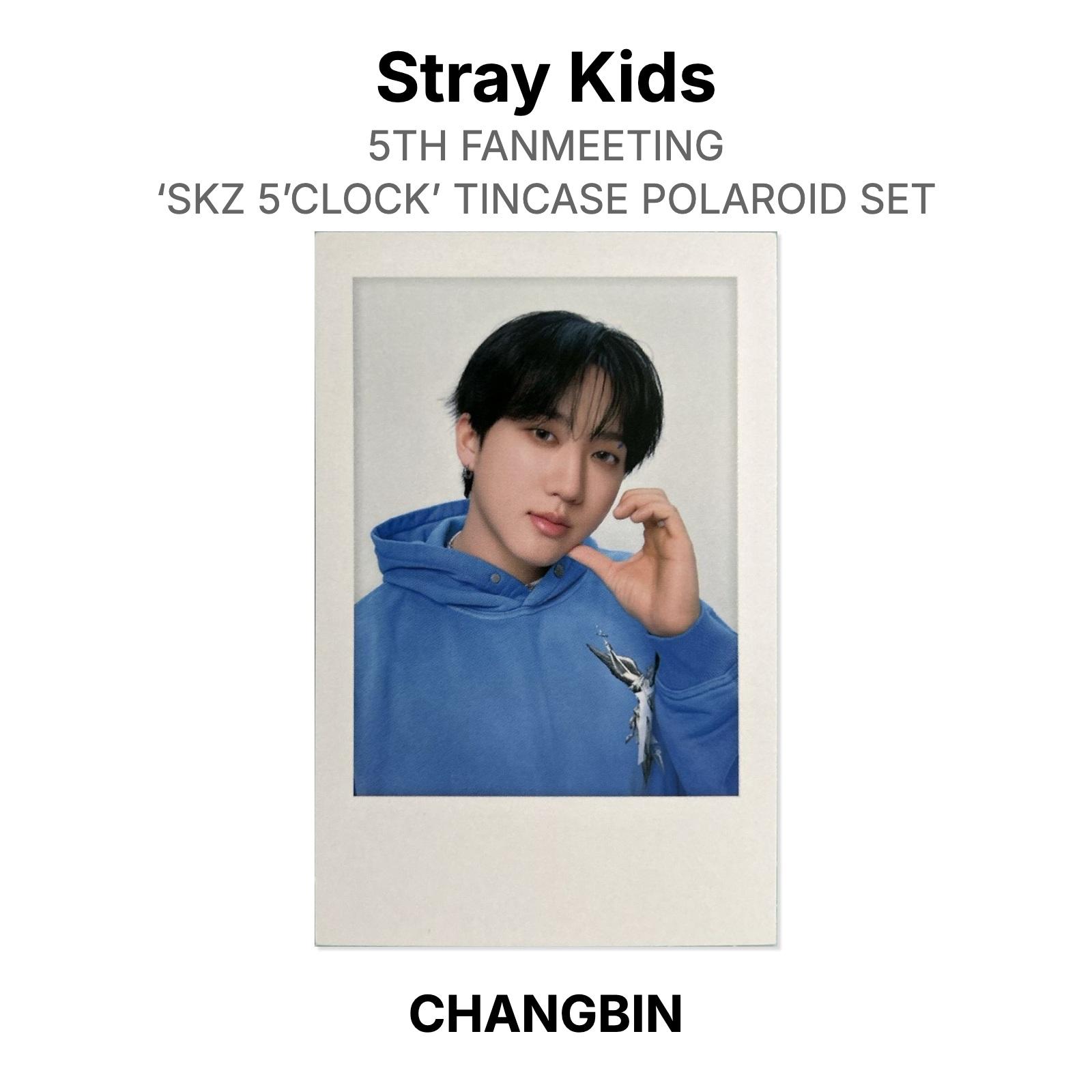 Stray Kids 5TH FANMEETING ‘SKZ 5’CLOCK’ TINCASE POLAROID SET Official Photocard CHANGBIN