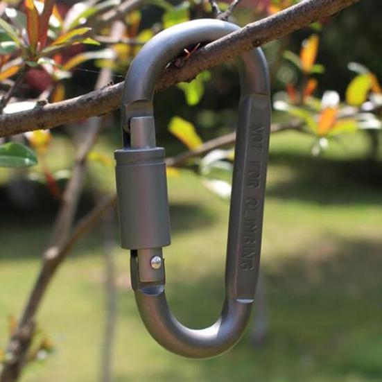 6Pcs Locking Carabiners D Ring Key Clip Spring Snap Hook Latch Hooks