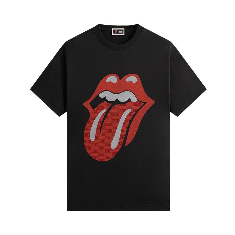 

Kith Для The Rolling Stones Монограммная футболка с языком Черный Мужской Топ KHM033219-001 L