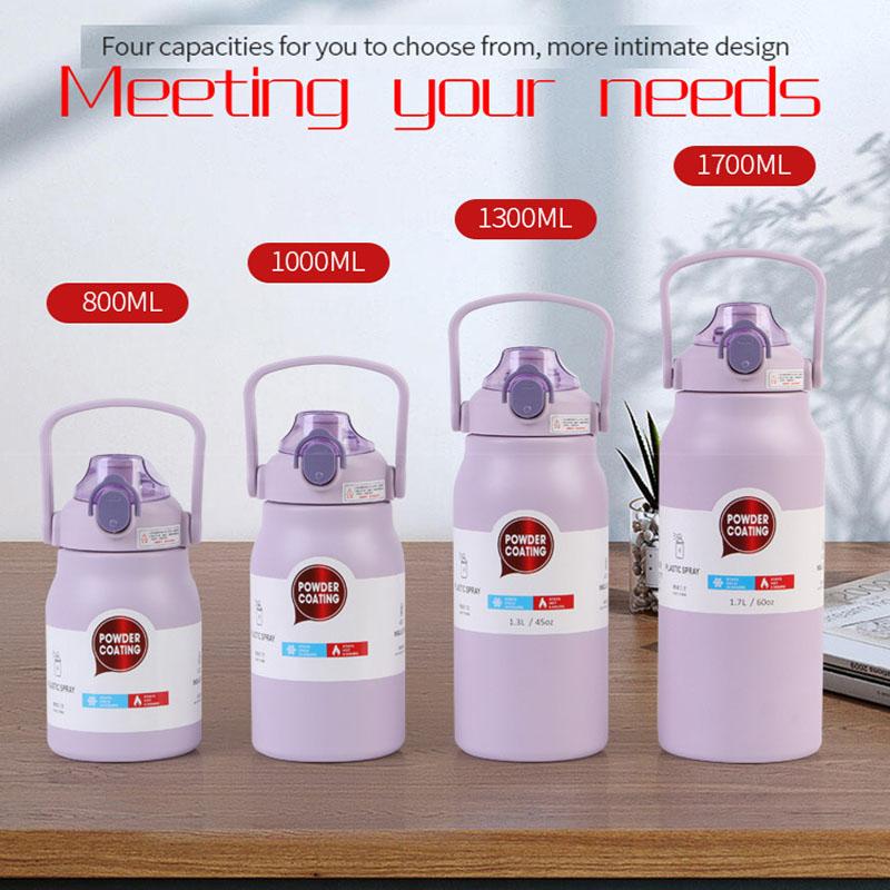 1.3L/1.7L Large Capacity Thermo Bottle Stainless Steel Thermal Thermo Water Portable Vacuum Mug Thermos Insulated Cup Tumbler