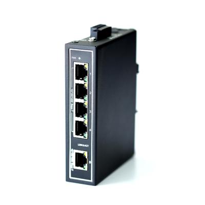 WIWAV Gigabit Průmyslový Ethernet nastavení tichý provoz WDH-5GT-DC 10/100/1000Mbps 5portový Switch/Nevyžaduje/Úspora energie/Bezventilátorový design/Bez větracích otvorů
