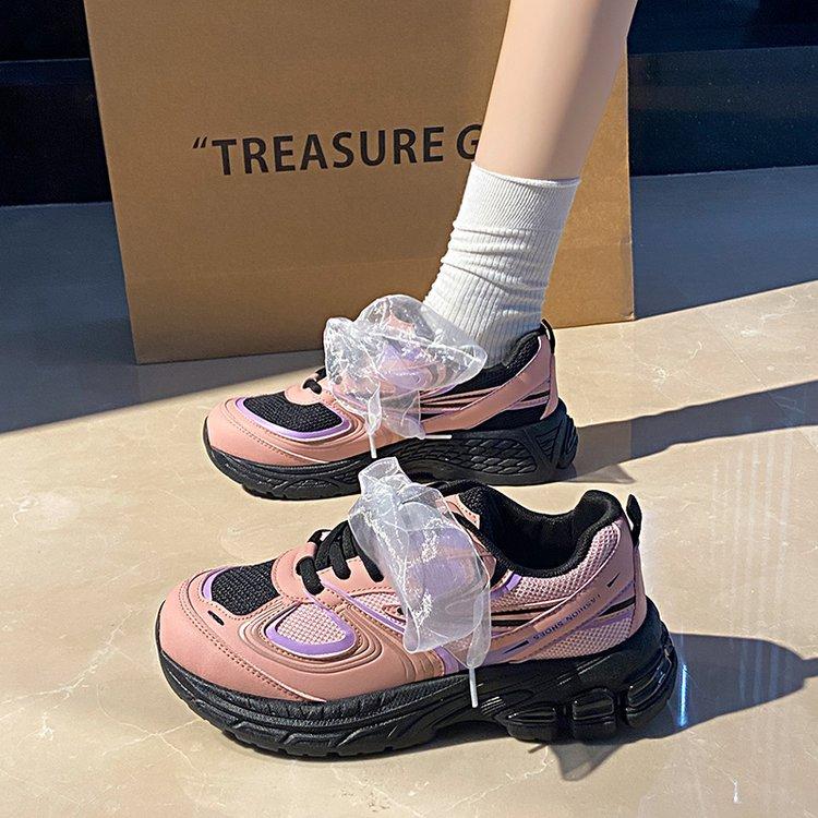 Fashion 2024 New Chunky Women's Sneakers Fashion Lace Leather Casual Ladies Sports Shoes Trainer Platform Womens Zapatillas De Mujer