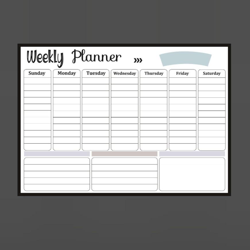 A3 Magnetic Erasable Monthly & Weekly Planner Whiteboard Set for Refrigerator