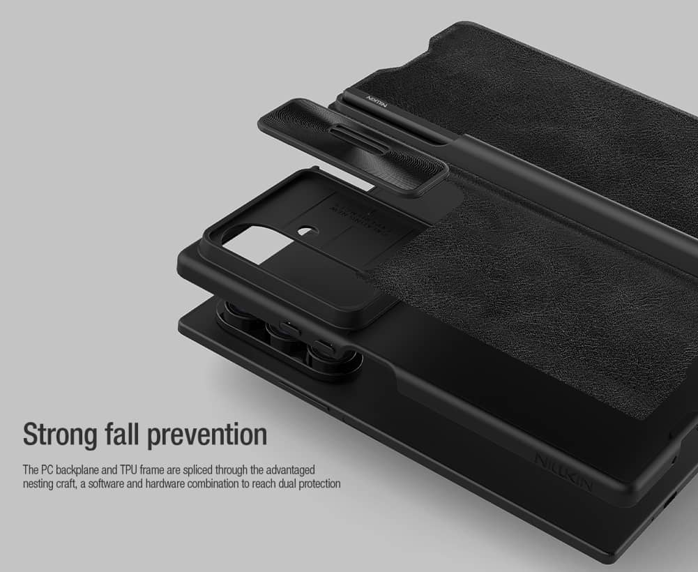 NILLKIN Premium Leather Case for Samsung Galaxy Z Fold 7 5G – Slide Camera Cover & S-Pen Slot, Luxury Full-Body Protection Cover