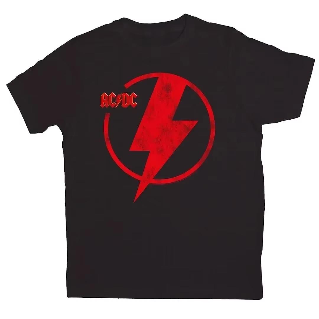 

Літня жіноча бавовняна футболка графічний одяг чоловіча мода лист ACDC друк топи трійники жіноча повсякденна вулична одяг XXXL