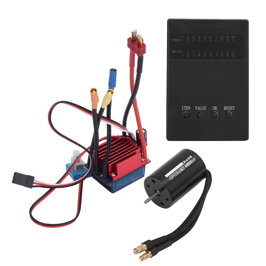 2435 4800KV Brushless Motor with S35A Brushless ESC Programming Card for 116 118 RC Car