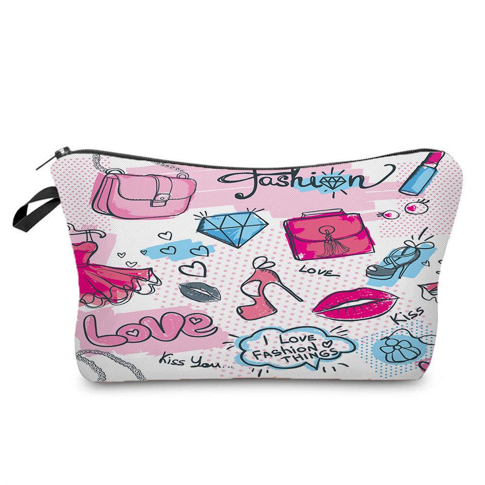 Women Flower Print Cosmetic Bag Toiletries Organize Travel Storage Case 6668