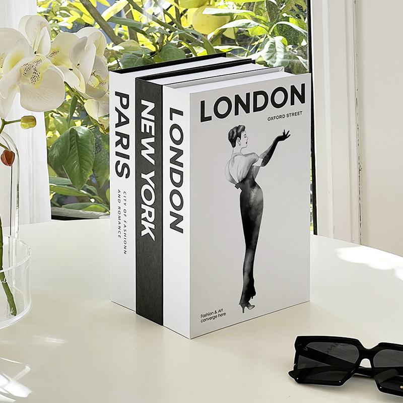 City Fake Books For Decoration Coffee Table Modern Home Decoration Books Simplicity Display Book Paris London  York